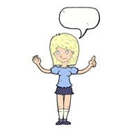 cartoon woman explaining idea with speech bubble N12