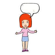 cartoon annoyed woman with speech bubble N212