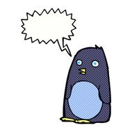 cartoon penguin with speech bubble N25