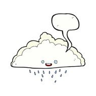 cartoon rain cloud with speech bubble N18