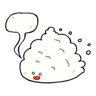 cartoon cloud character with speech bubble N12