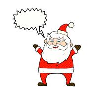 jolly santa cartoon with speech bubble N34