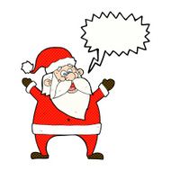 jolly santa cartoon with speech bubble N35