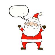 jolly santa cartoon with speech bubble N36