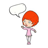 cartoon pretty woman with speech bubble N317