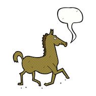 cartoon horse with speech bubble N43