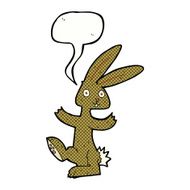 cartoon rabbit with speech bubble N102