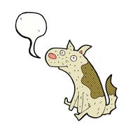 cartoon sitting dog with speech bubble N11