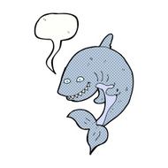 cartoon shark with speech bubble N45