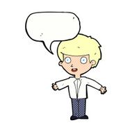 Cartoon happy boy with speech bubble N275