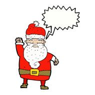 cartoon angry santa claus with speech bubble N23