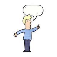 cartoon man advising caution with speech bubble N12