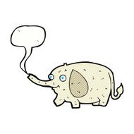 cartoon funny little elephant with speech bubble N7