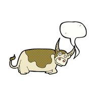 cartoon bull with speech bubble N32