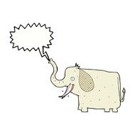 cartoon happy elephant with speech bubble N15