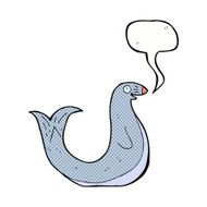 cartoon happy seal with speech bubble N24