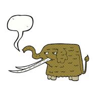 cartoon woolly mammoth with speech bubble N12