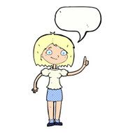 cartoon woman with idea speech bubble N290
