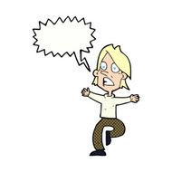 cartoon panicking man with speech bubble N22