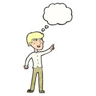 cartoon man pointing with thought bubble N211