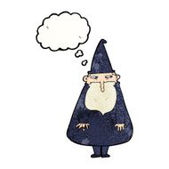 cartoon wizard with thought bubble N23