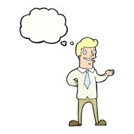 cartoon salesman with thought bubble N10