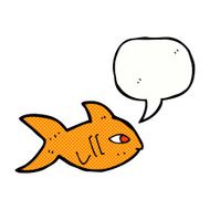 cartoon fish with speech bubble N108