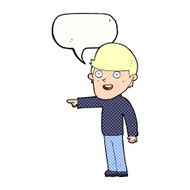 cartoon pointing man with speech bubble N99