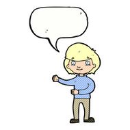 cartoon happy person with speech bubble N32