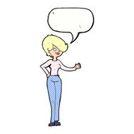 cartoon woman waving with speech bubble N393