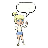 cartoon attractive girl with idea speech bubble N12