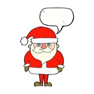 cartoon happy santa claus with speech bubble N35