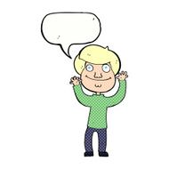 Cartoon happy boy with speech bubble N276