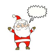 cartoon happy santa claus with speech bubble N36