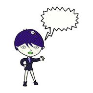 cartoon vampire girl with speech bubble N265