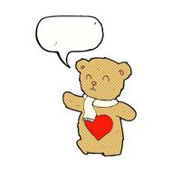 cartoon teddy bear with love heart speech bubble N4