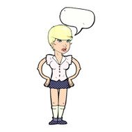 cartoon woman with hands on hips speech bubble N255