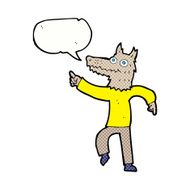 cartoon wolf man with speech bubble N67