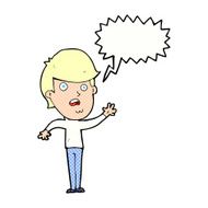 cartoon unhappy boy with speech bubble N69