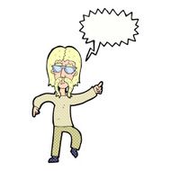 cartoon hippie man wearing glasses with speech bubble N12
