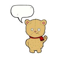 cartoon bear waving with speech bubble N4