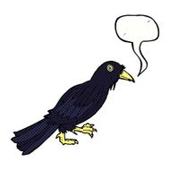 cartoon crow with speech bubble N18