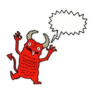 cartoon demon with speech bubble N12