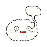 happy cartoon cloud with speech bubble N18
