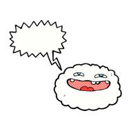 happy cartoon cloud with speech bubble N19