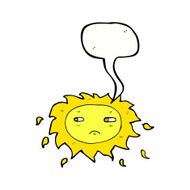 cartoon sad sun with speech bubble N11