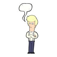 cartoon annoyed man with speech bubble N92