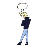 cartoon cool guy with speech bubble N12