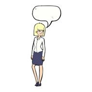 cartoon pretty businesswoman with speech bubble N12