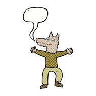 cartoon wolf man with speech bubble N68